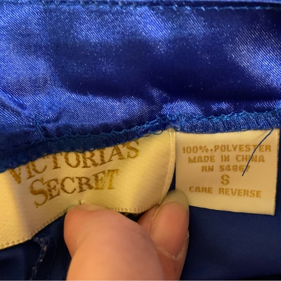 Royal Blue women’s sz Small Vintage Mini Slip Dress Victoria’s Secret Gold label - Picture 7 of 7